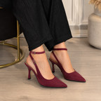 Vincentina - Women’s Ankle Strap Stiletto Heel Sandals, Pointed Toe Dress Heels
