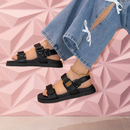 Daniela - Wide Fit Adjustable Double Strap Flat Sandals, Women’s Comfortable Summer Footwear, Cushioned Insole Stylish Casual Open Toe Sandals, Versatile Everyday Beach & Walking Shoes