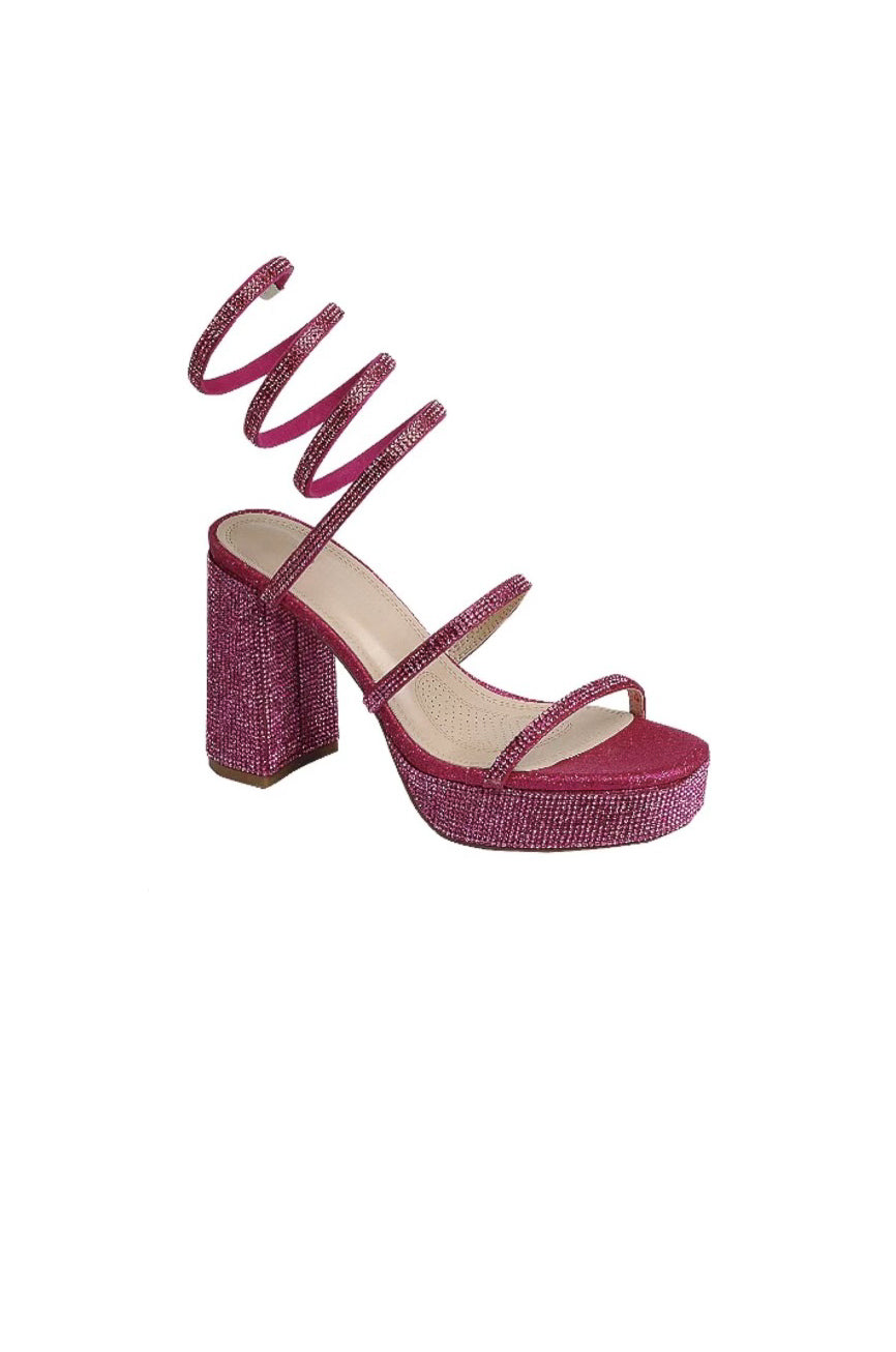 Jordania All Around Stone Embellished Chunky Heels ONLINE CUTE SHOES