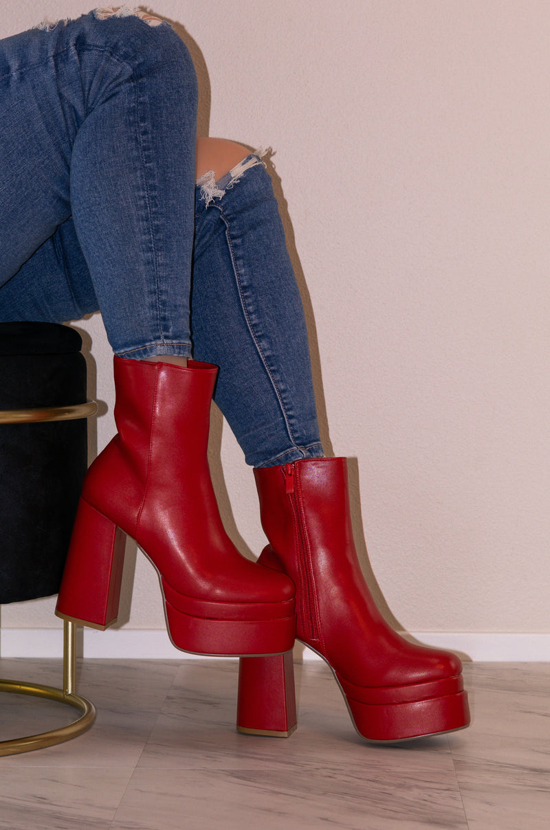 Twice - Chunky High Heel Ankle Boots For Women