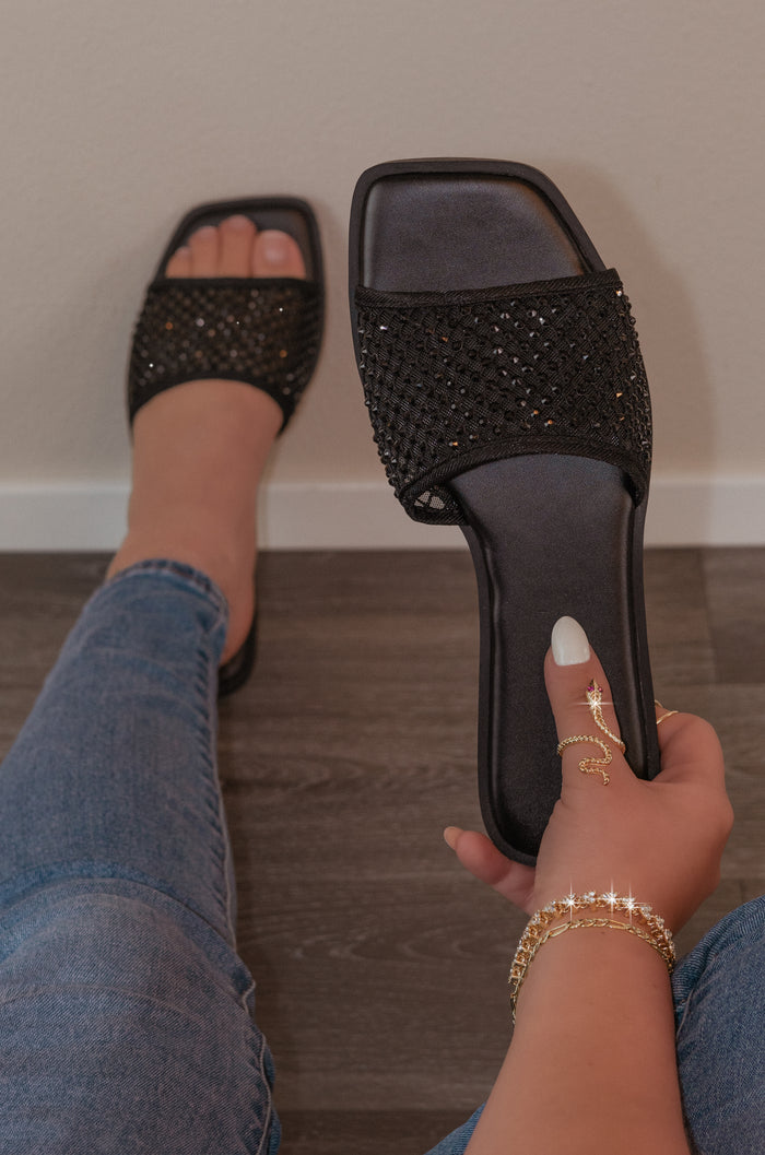 Indie - Embellished Strap Flat Sandals