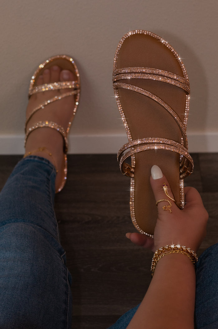 Opal - Embellished Slip On Flat Sandals