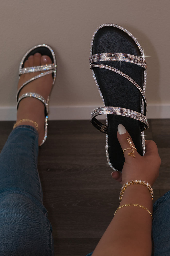 Opal - Embellished Slip On Flat Sandals