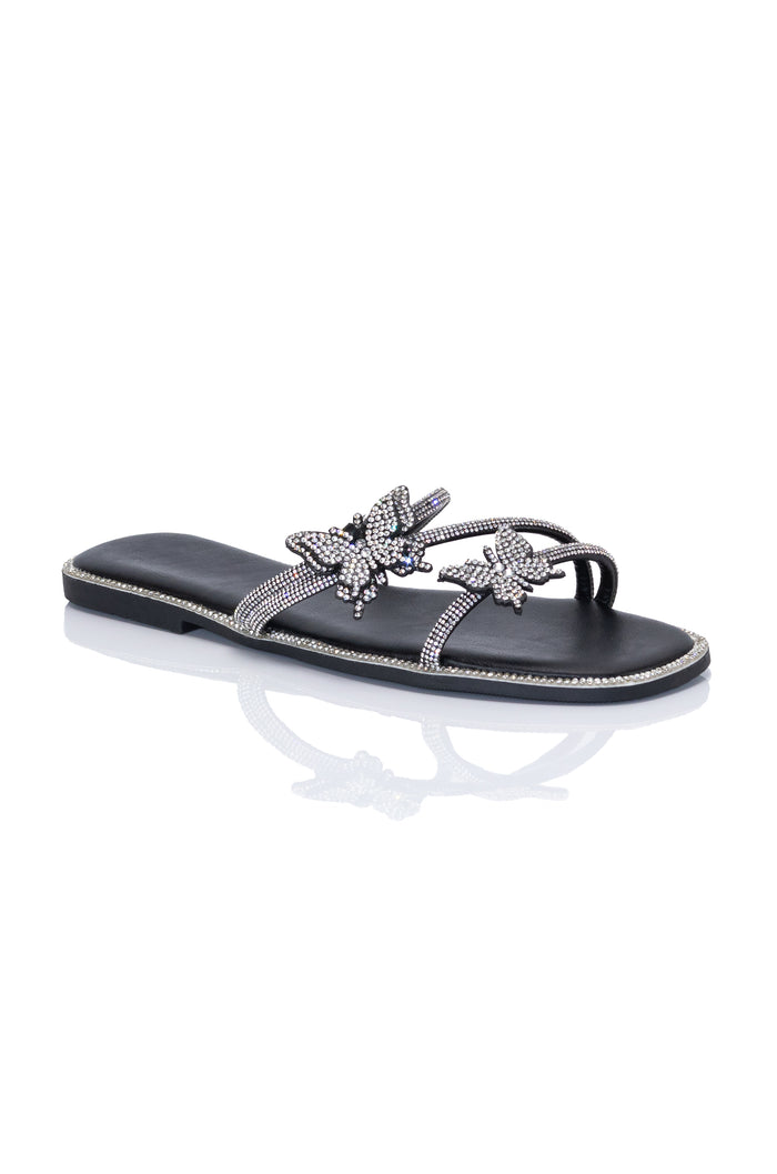 Sumer - Embellished Slip On Flat Sandals