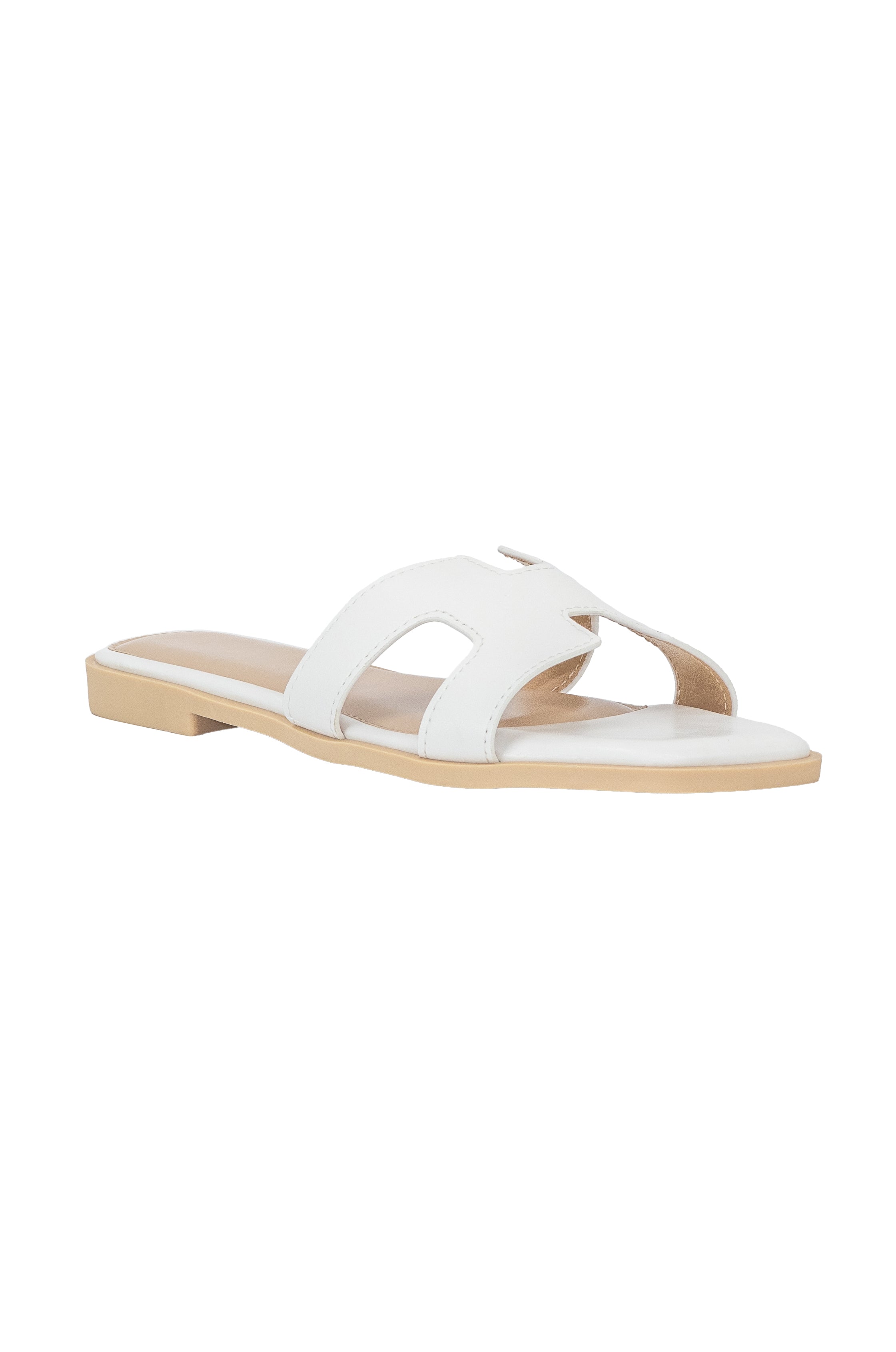 Cute white flat sandals clearance