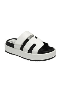 Innovation - Wide Friendly Velcro Front Strap Slide Flat Sandals