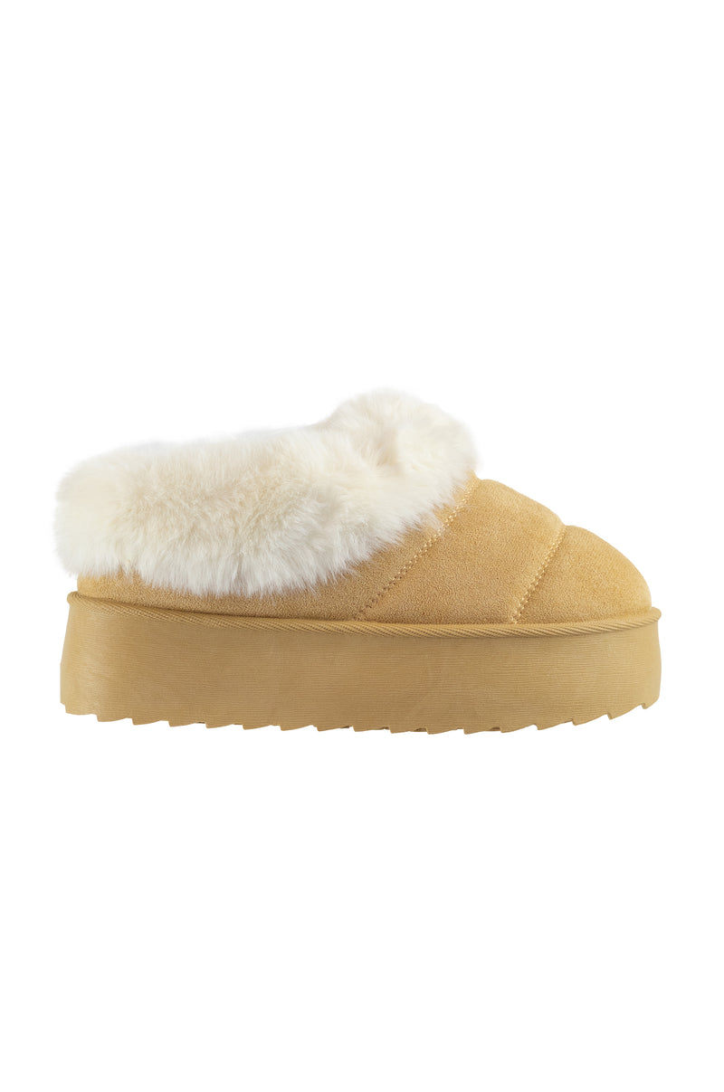 Nature -  Faux Fur Platform Slip On Booties