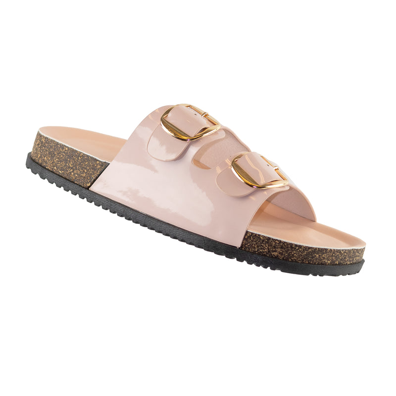 Luca - Buckle Detail Slip On Sandals Cork Comfort Sole