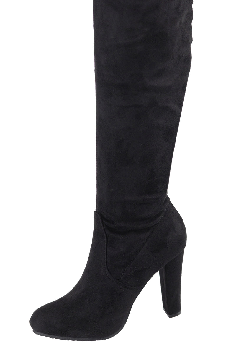 Dasia - Over The Knee Lace Up Tie Back Detail Boots