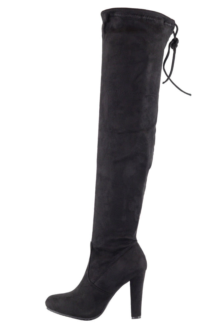 Dasia - Over The Knee Lace Up Tie Back Detail Boots