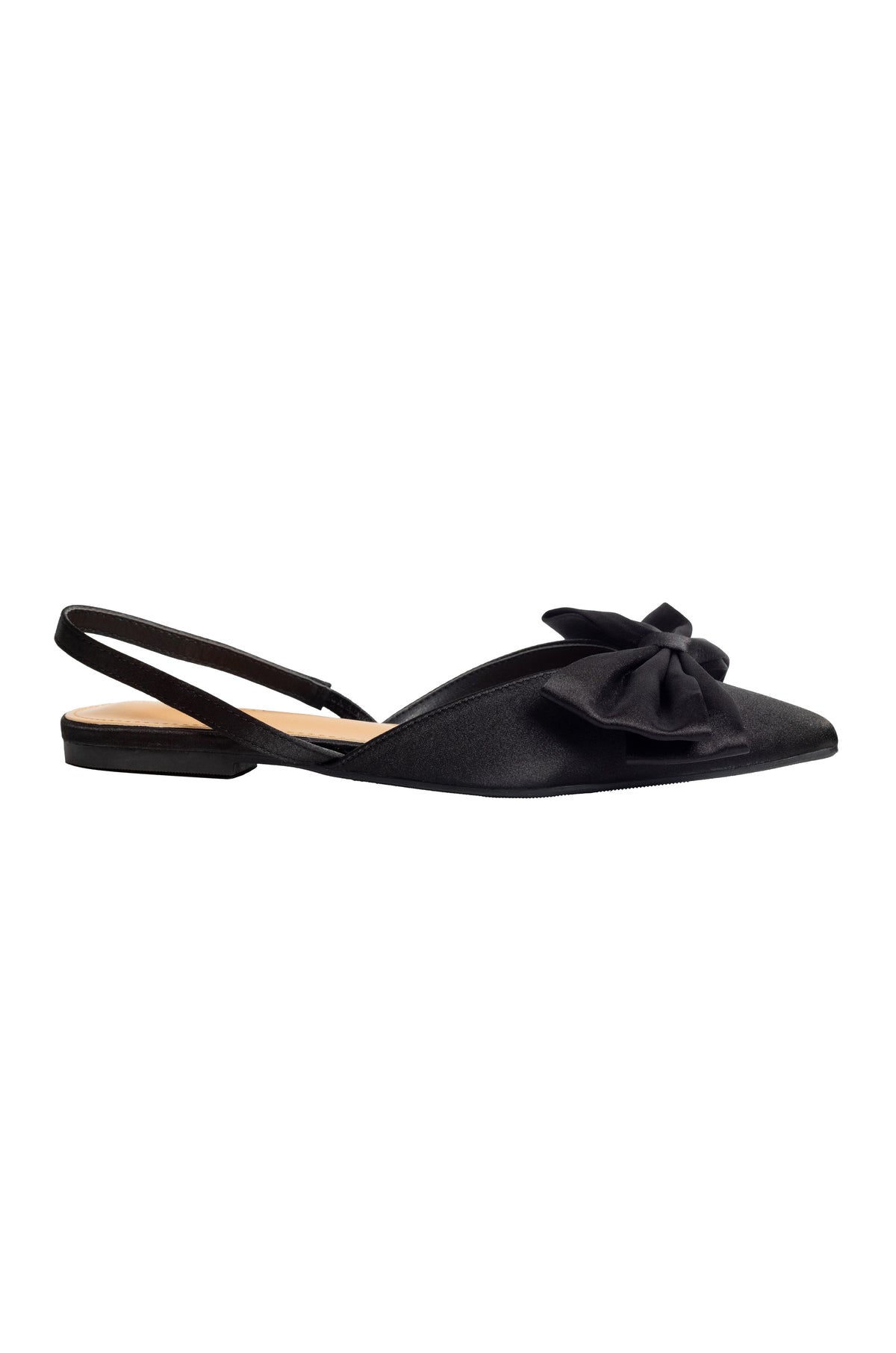 Claudia - Slingback Satin Pointed Toe Flats For Women