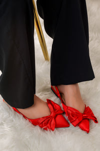 Claudia - Slingback Satin Pointed Toe Flats For Women