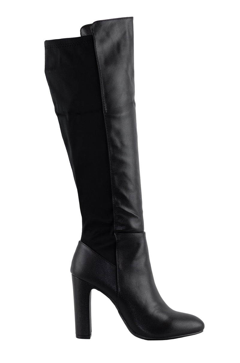 Brandy - Knee High Boots For Women Suede With Stretch Back