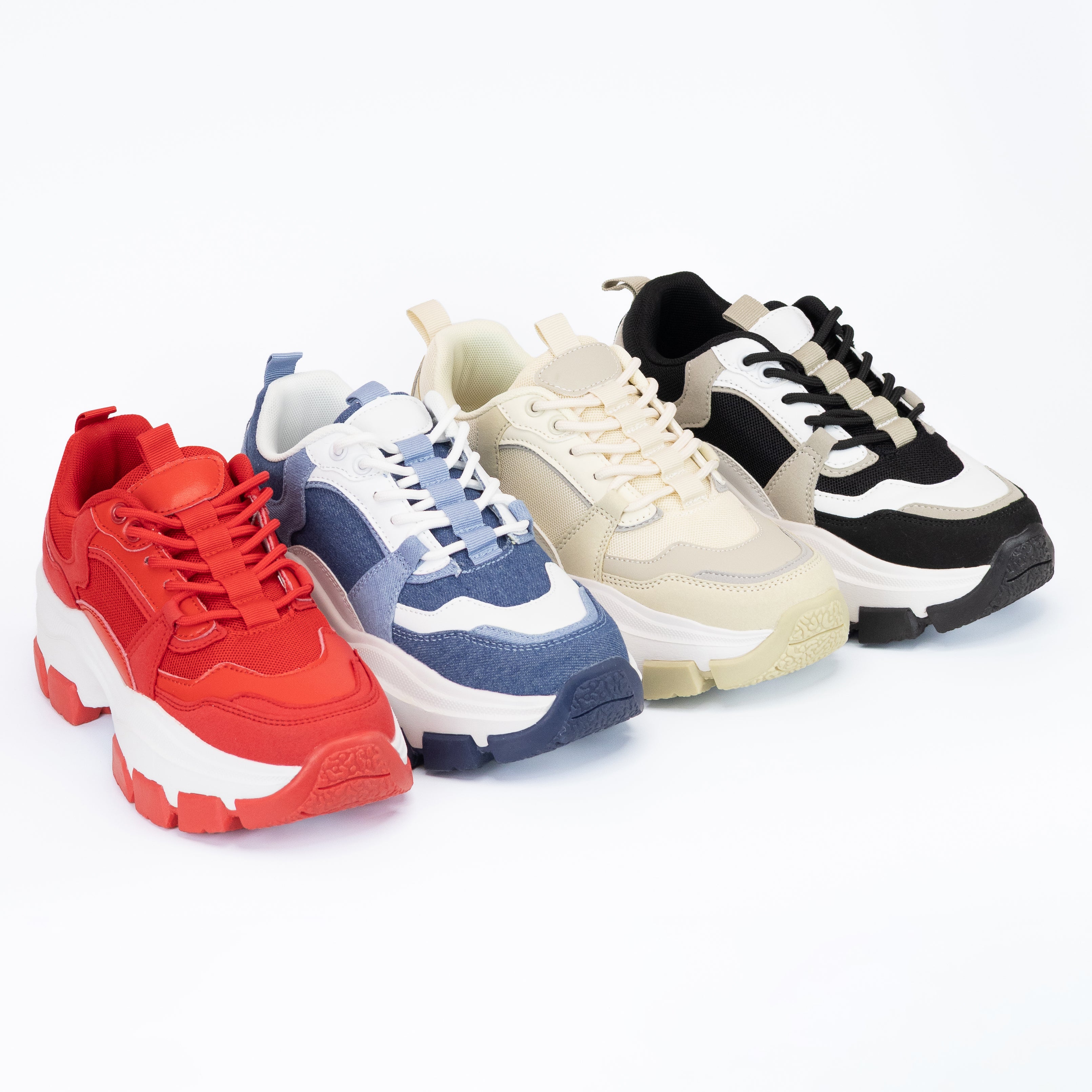 Azuka - Women's Chunky Lace-Up Sneakers, Wide Fit & Pull Tab Azuka - Women's Chunky Lace-Up Sneakers, Wide Fit & Pull Tab