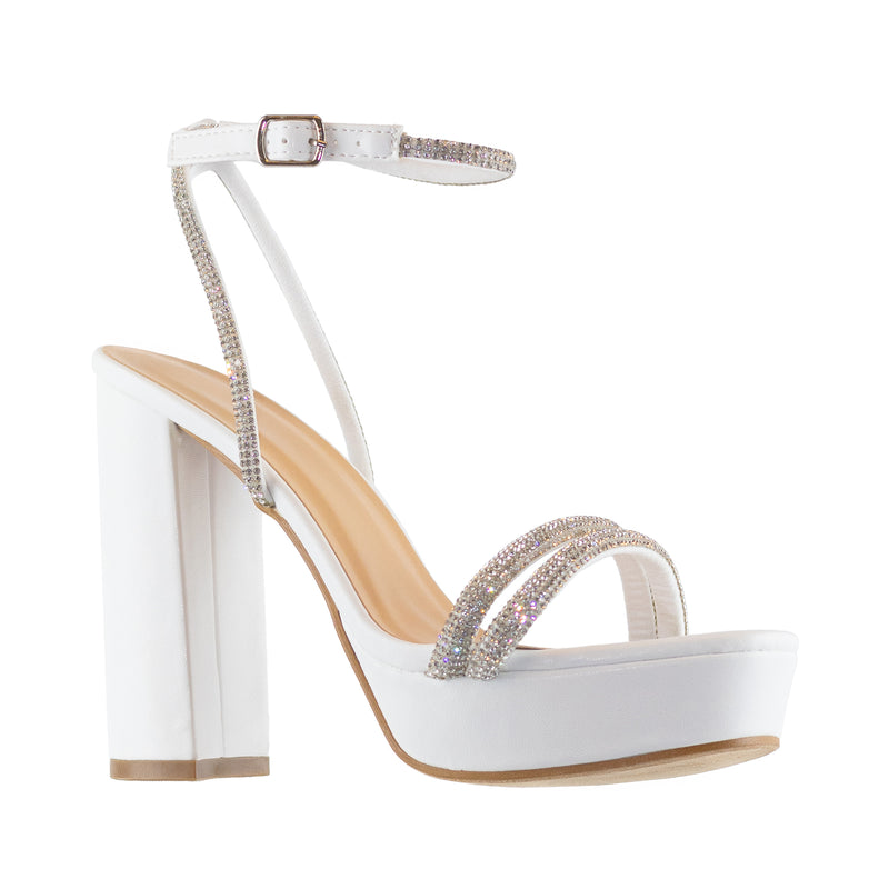 Eleanor - Embellished Ankle Strap Platform High Heels