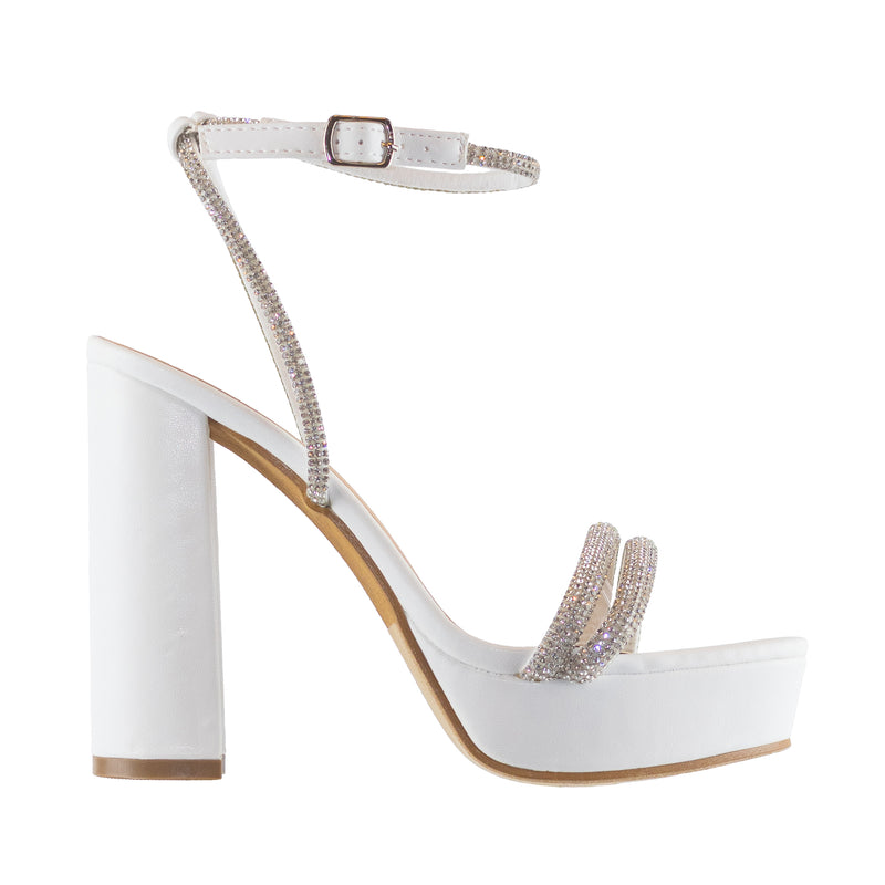 Eleanor - Embellished Ankle Strap Platform High Heels