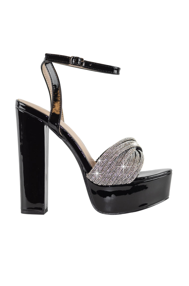 Luminous - Rhinestones Strap Platform High Heels