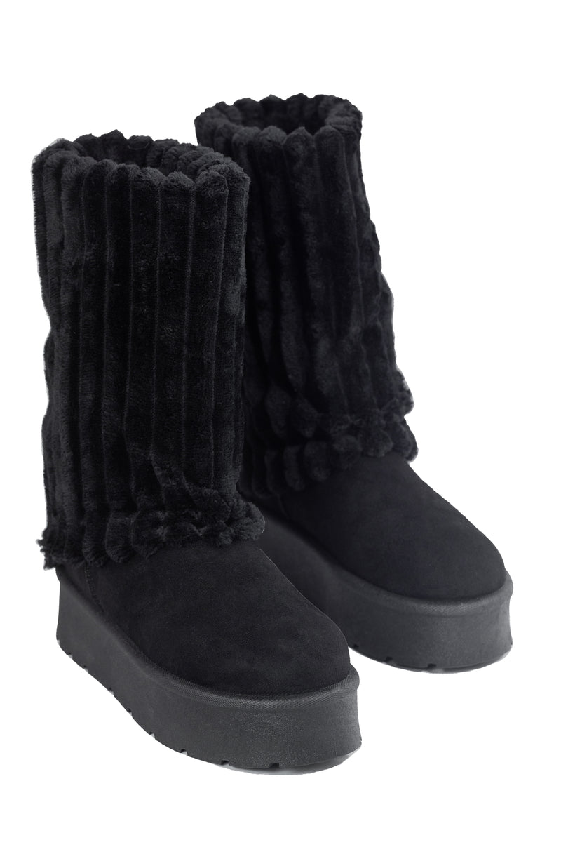 Frosty - Women's Furry Platform Flat Comfortable Snow Boots