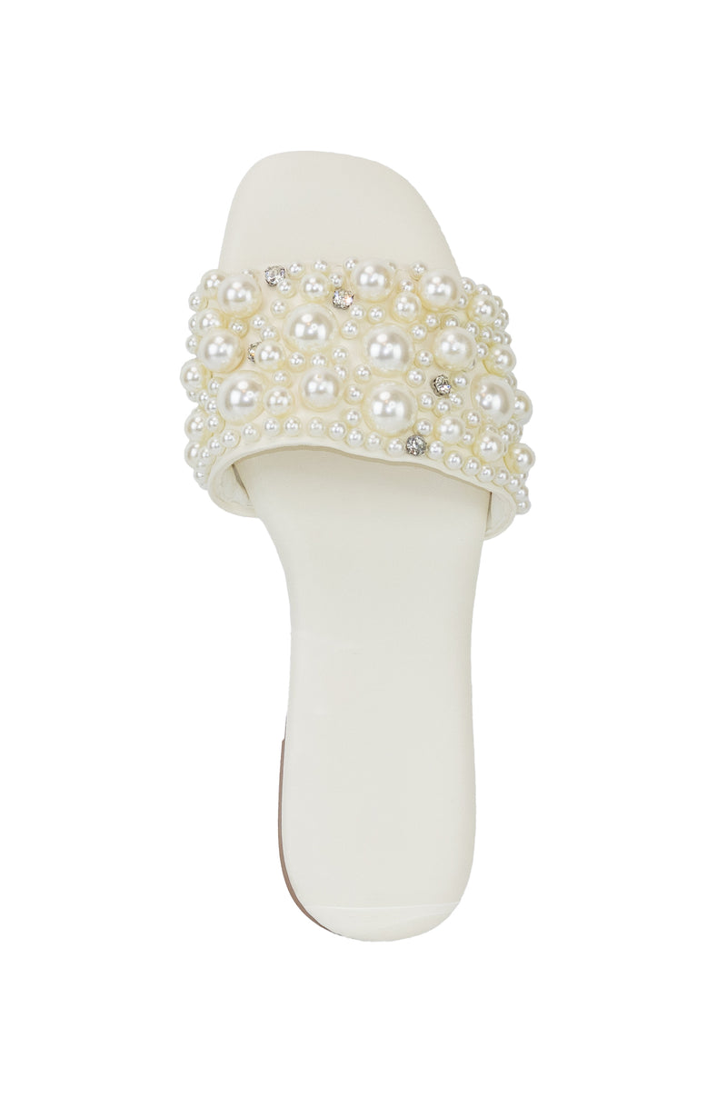 Bubble - Faux Pearl Detailing Flat Sandals