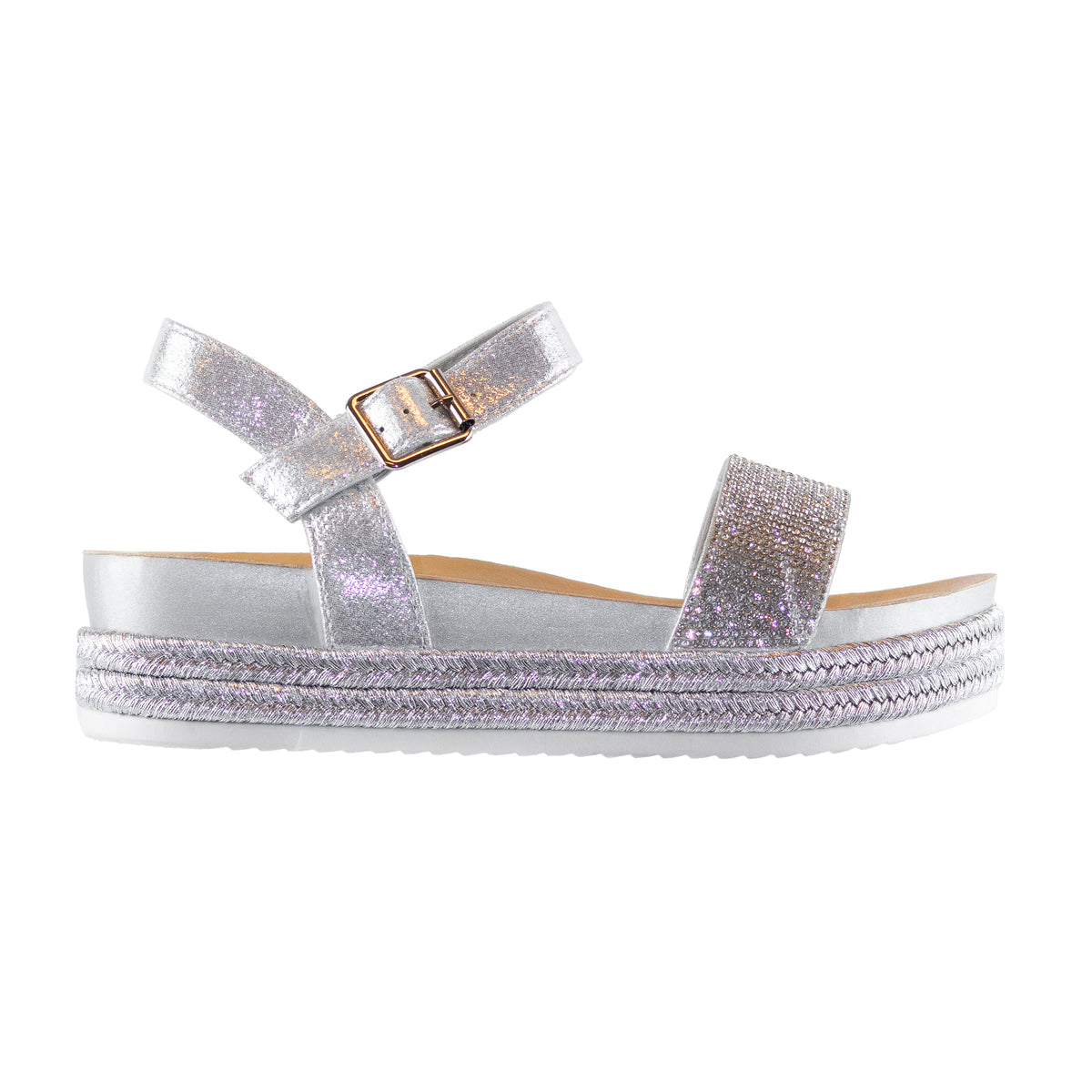 Raven - Women's Espadrille Sandals, Rhinestone Ankle Strap & Platform Sole, Perfect for Adding Sparkle to Your Outfit