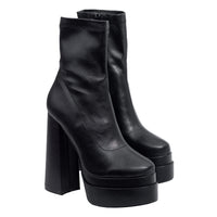 Raku - Stretch Lycra High Heel Ankle Boots, Sleek & Flexible Design, Stylish Winter Footwear, Ideal for Day-to-Night Versatility