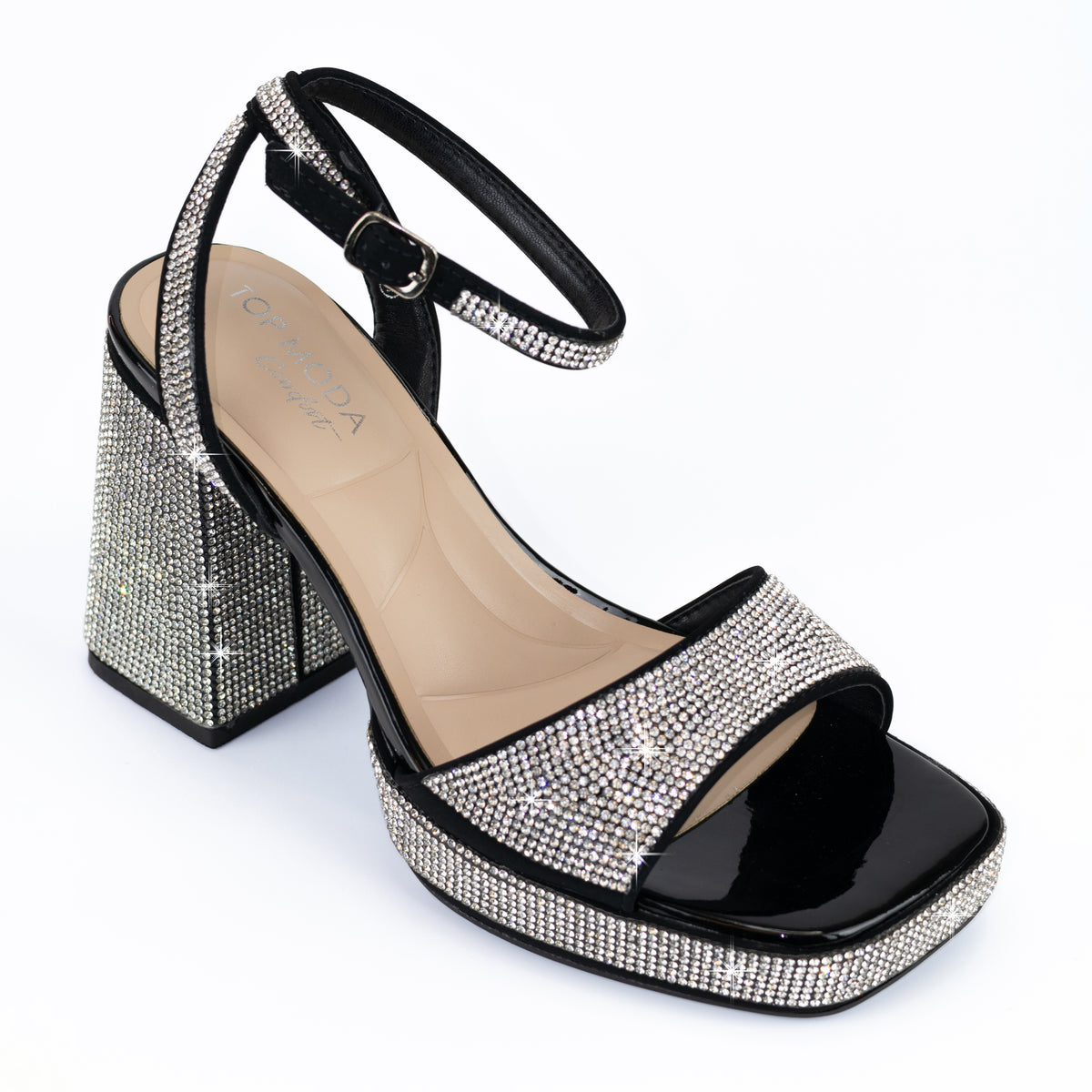 Wide Width Best Heels For Plus Size Ladies Crystal [WIDE FIT