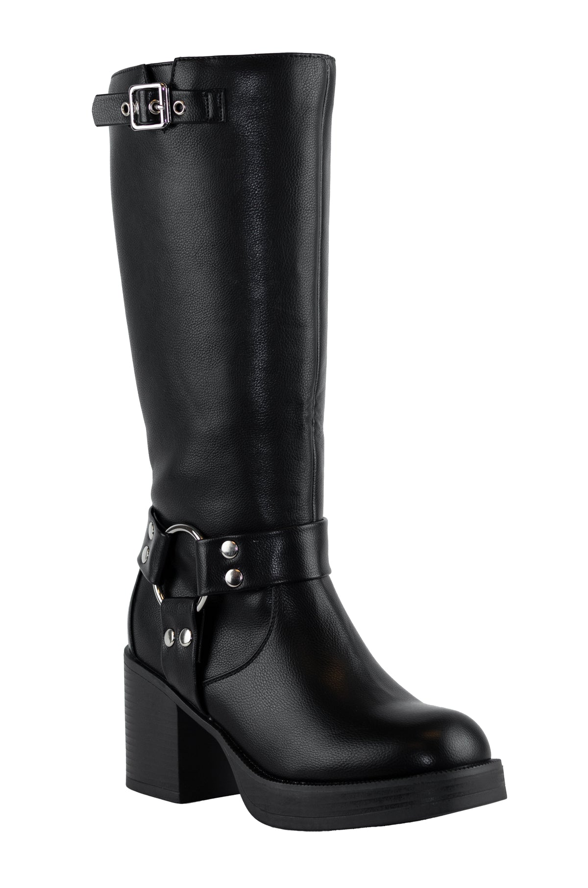 Joyce - Women's Knee High Boots Side Zipper Motorcycle Boots