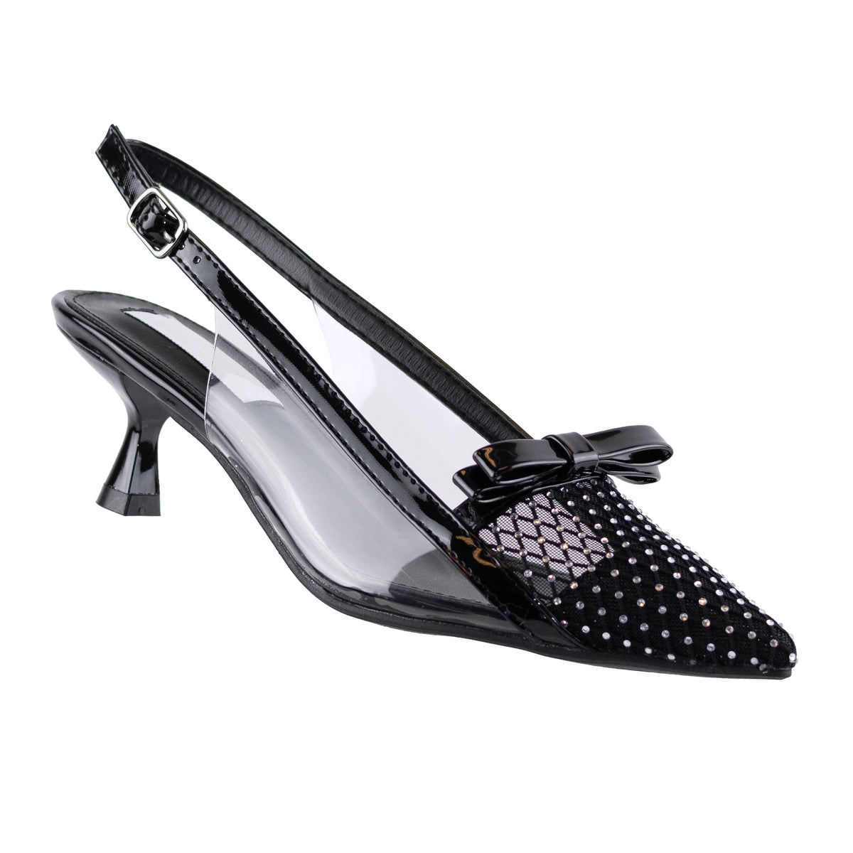 Equity - Embellished Slingback Pointed Toe Kitten Heels