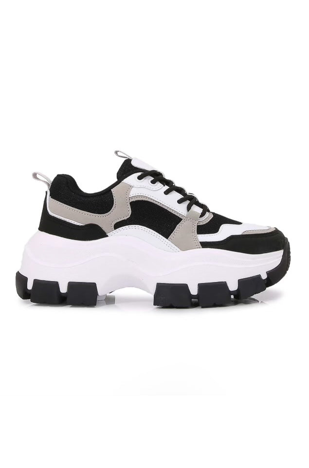 Azuka - Wide Friendly Chunky Lace Up Sneakers