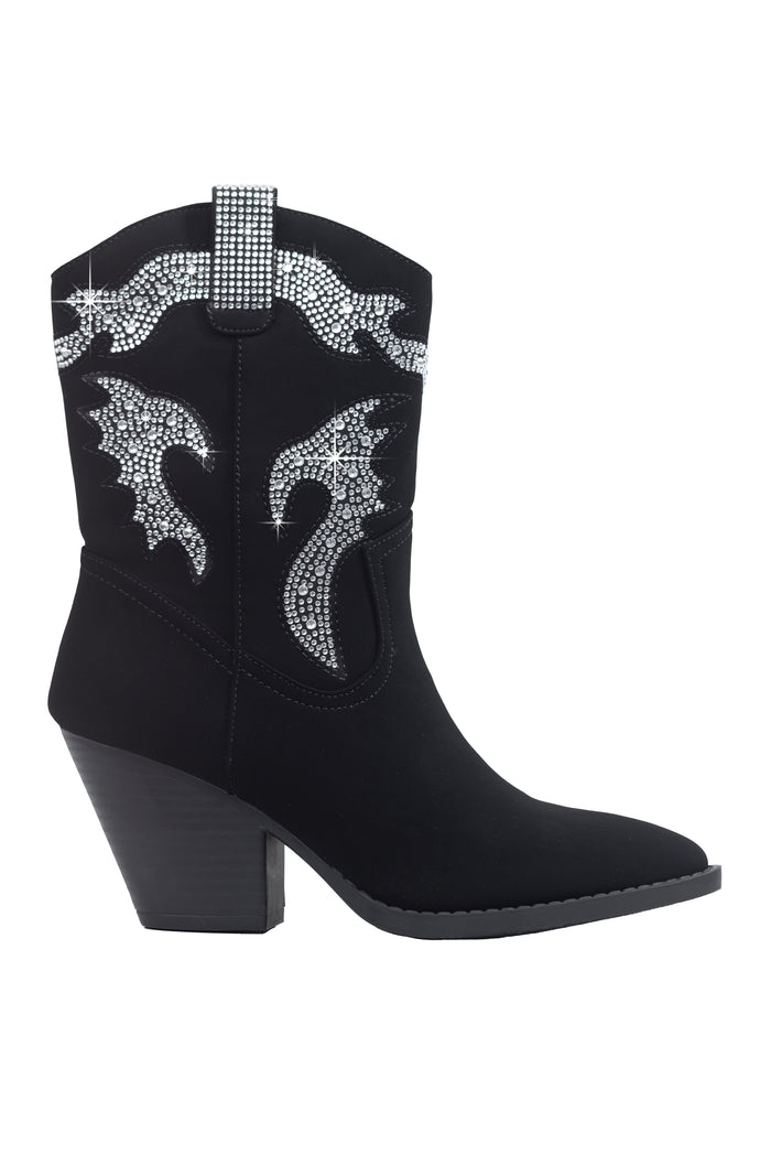 Pomona - Embellished Western Stacked Heel Cowgirl Boots