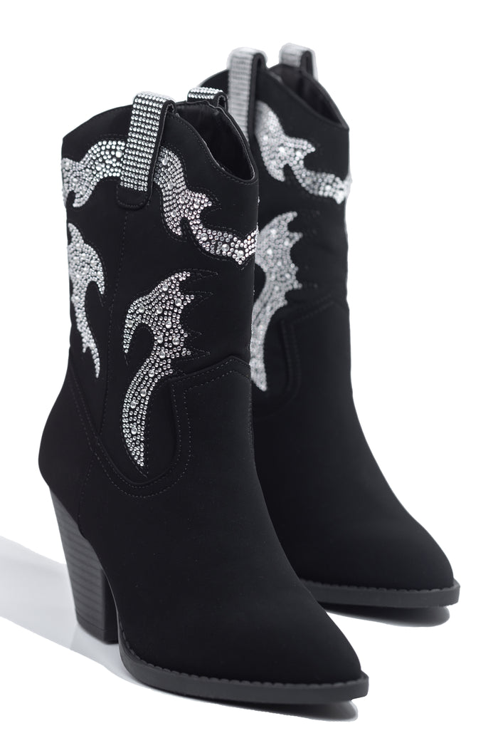 Pomona - Embellished Western Stacked Heel Cowgirl Boots