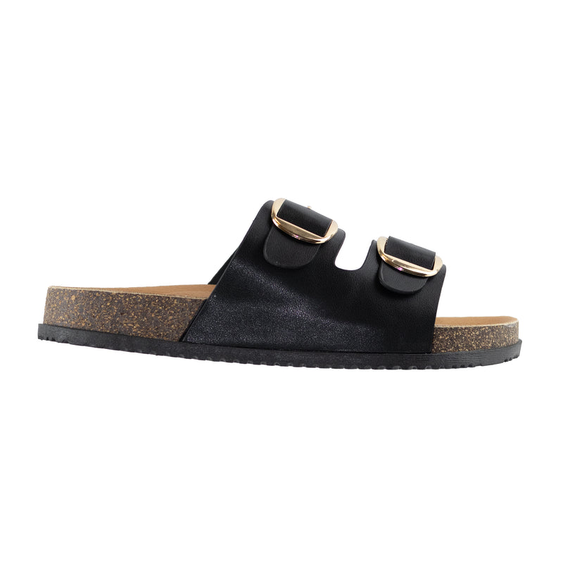 Luca - Buckle Detail Slip On Sandals Cork Comfort Sole