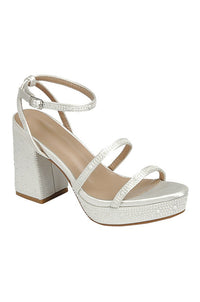 Swank - Wide Friendly Embellished Platform Chunky Heels