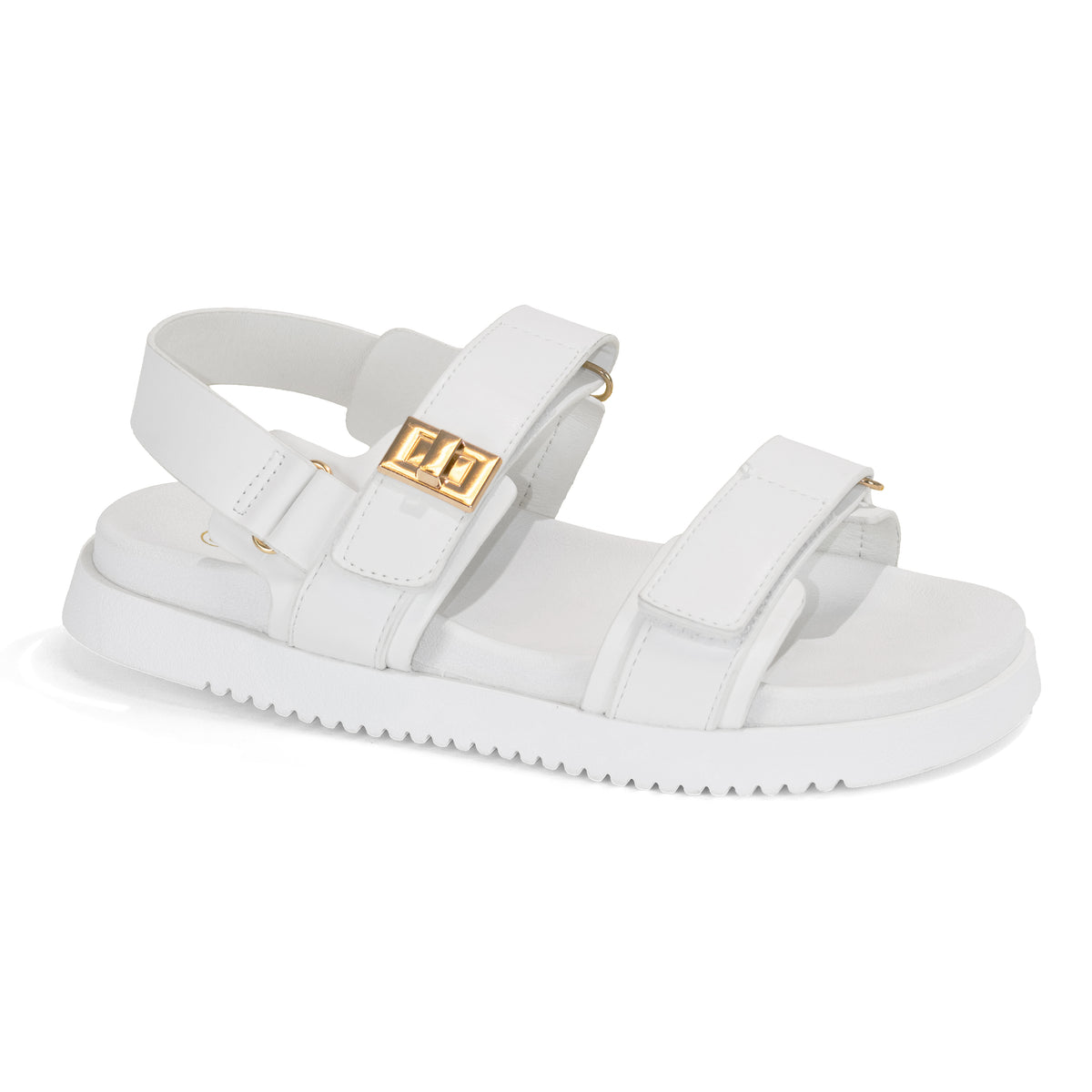 Daniela - Wide Fit Adjustable Double Strap Flat Sandals
