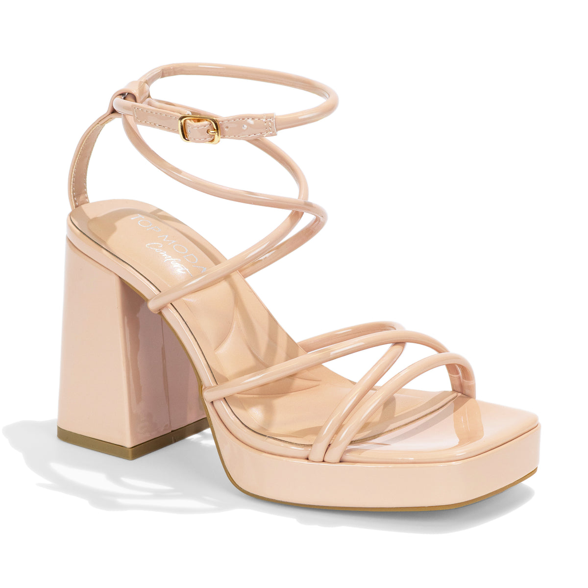 Taurus - Women’s Square Toe Ankle Strap Platform Block Heels