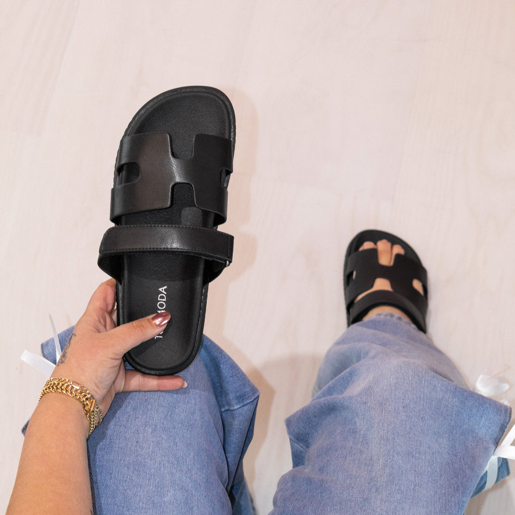 Lyon - Women's Adjustable Slide Platform Sandals