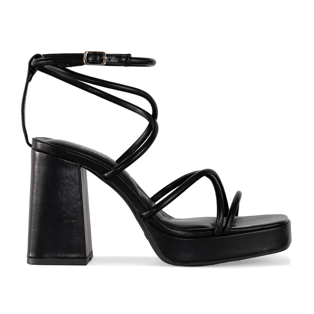 Taurus - Women’s Square Toe Ankle Strap Platform Block Heels