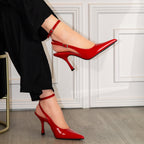Vincentina - Women’s Ankle Strap Stiletto Heel Sandals, Pointed Toe Dress Heels