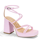 Taurus - Women’s Square Toe Ankle Strap Platform Block Heels