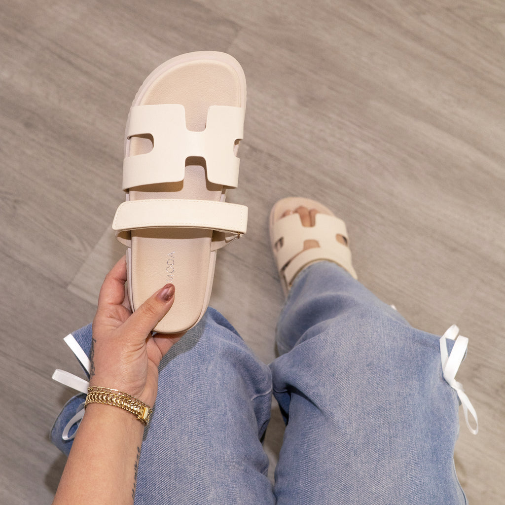 Lyon - Women's Adjustable Slide Platform Sandals