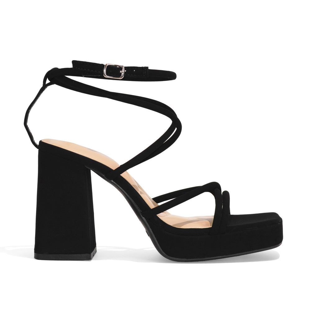 Taurus - Women’s Square Toe Ankle Strap Platform Block Heels