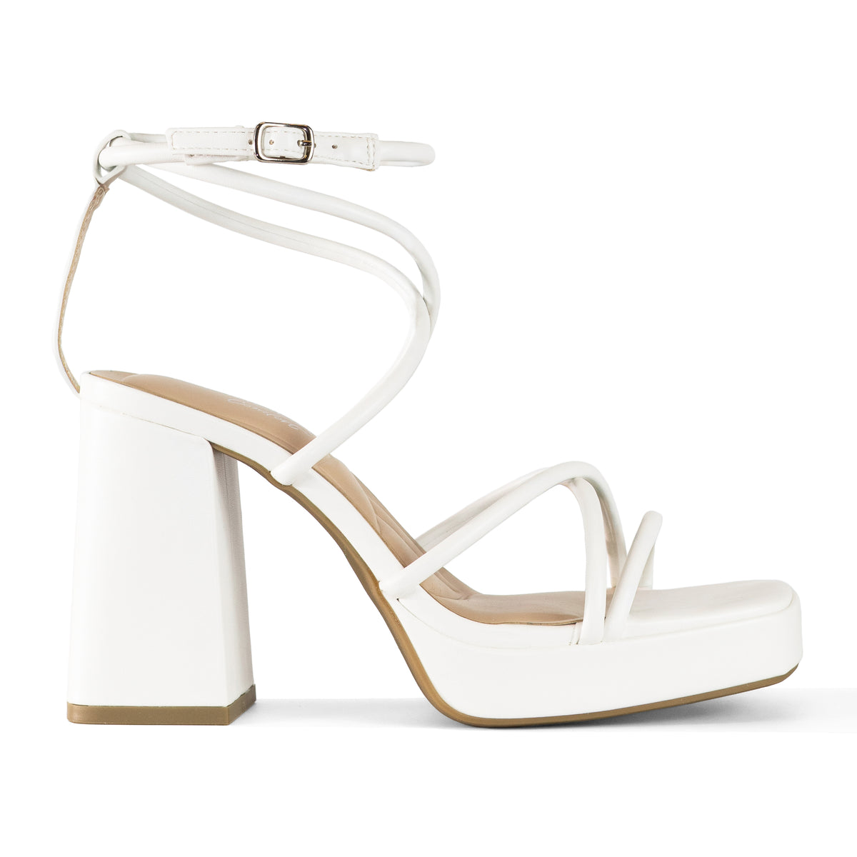 Taurus - Women’s Square Toe Ankle Strap Platform Block Heels