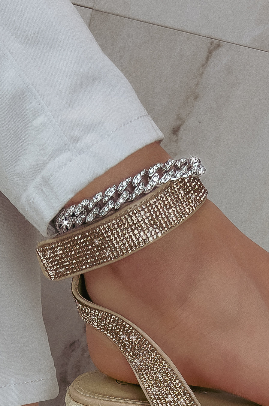 Rhinestone anklet on sale