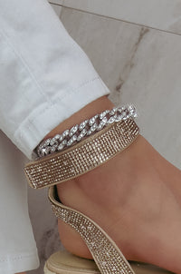 Sparkle & Shine - Rhinestone Decor Chain Anklet