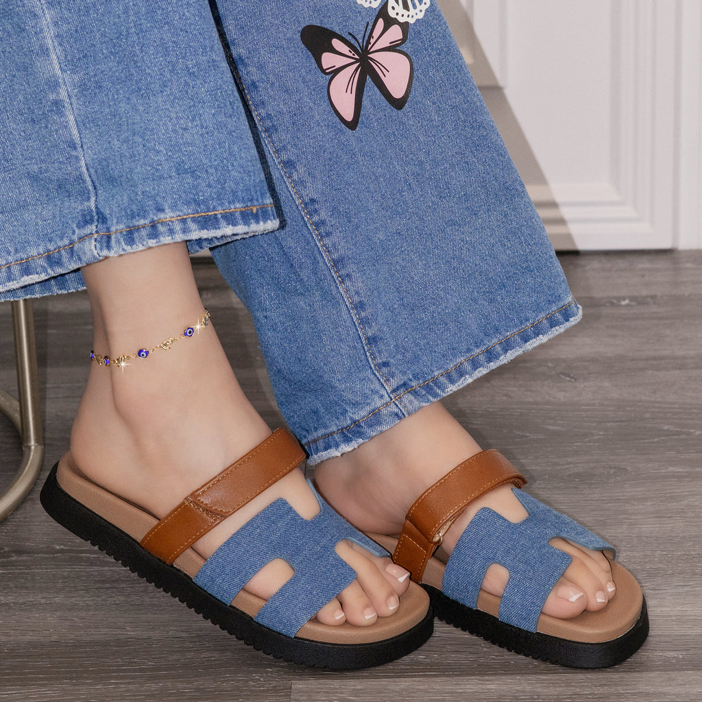 Lyon - Women's Adjustable Slide Platform Sandals
