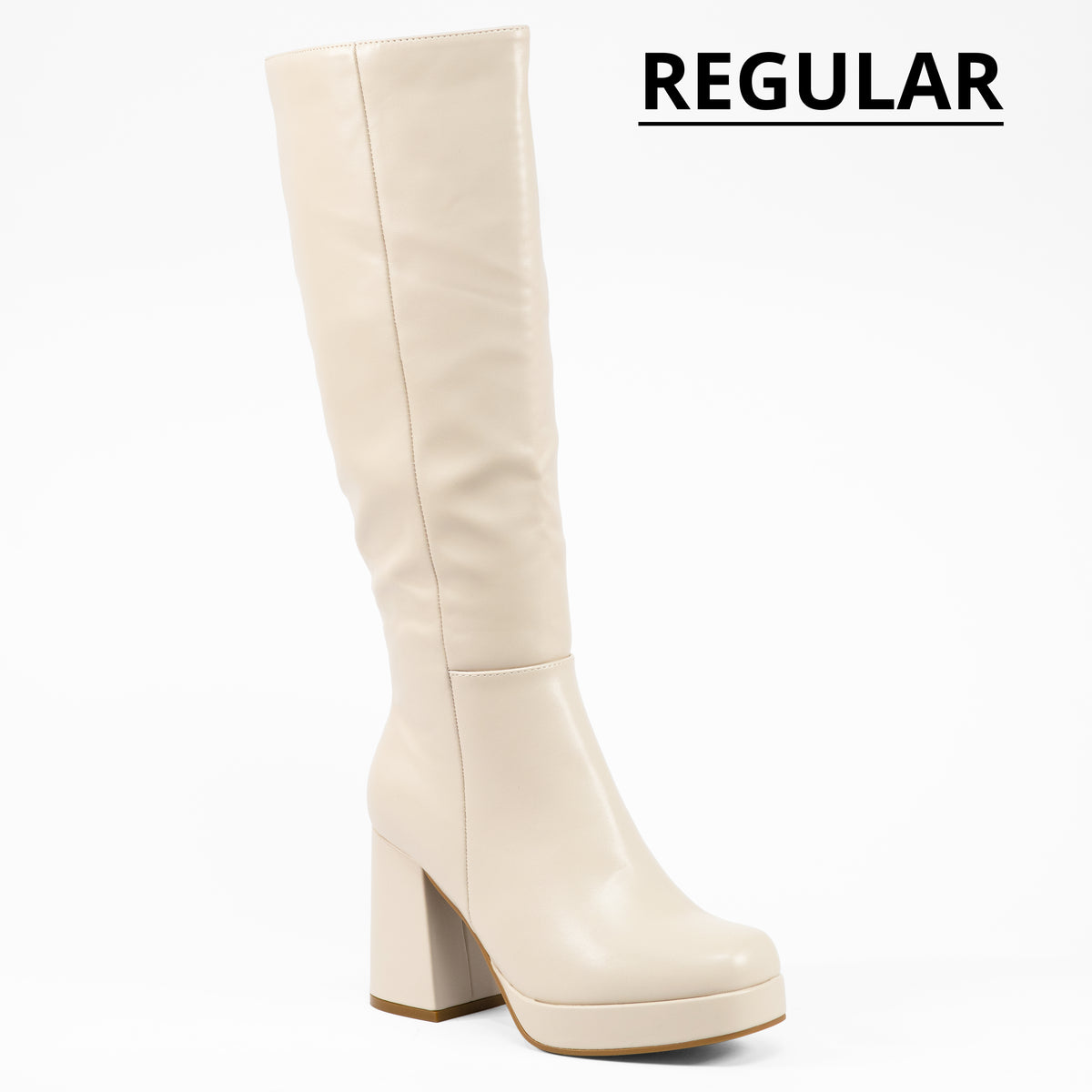 Venom - Women's Knee High Platform Boots, Regular Calf, Chunky Block Heel & Round Toe