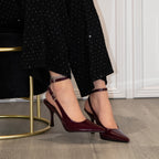 Vincentina - Women’s Ankle Strap Stiletto Heel Sandals, Pointed Toe Dress Heels