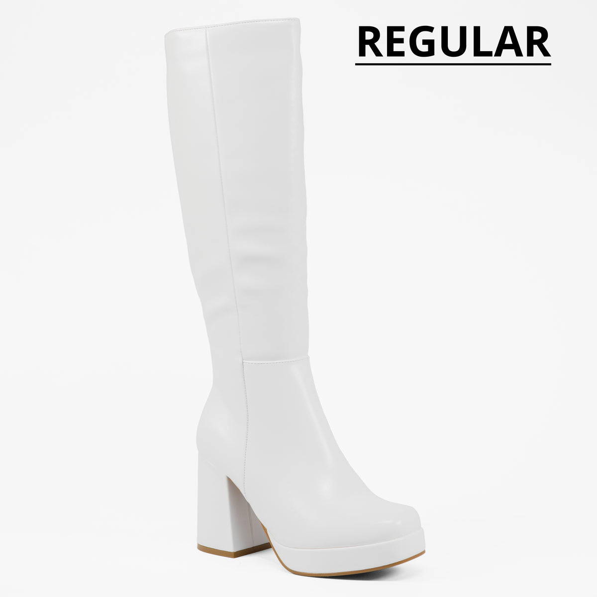 Venom - Women's Knee High Platform Boots, Regular Calf, Chunky Block Heel & Round Toe