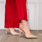 Vincentina - Women’s Ankle Strap Stiletto Heel Sandals, Pointed Toe Dress Heels