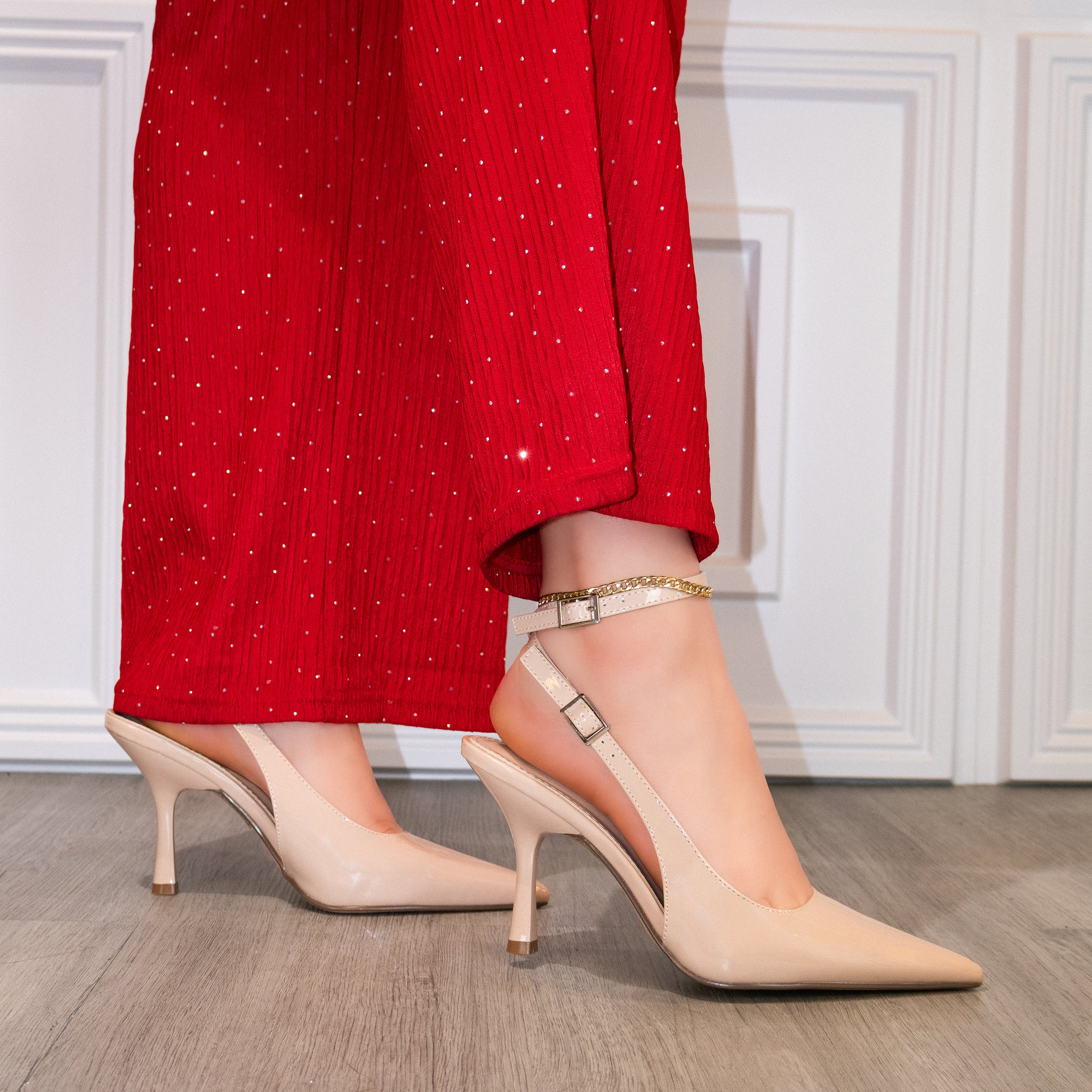 Vincentina - Women’s Ankle Strap Stiletto Heel Sandals, Pointed Toe Dress Heels